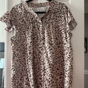 Dear John Leopard Print Button-Up Blouse